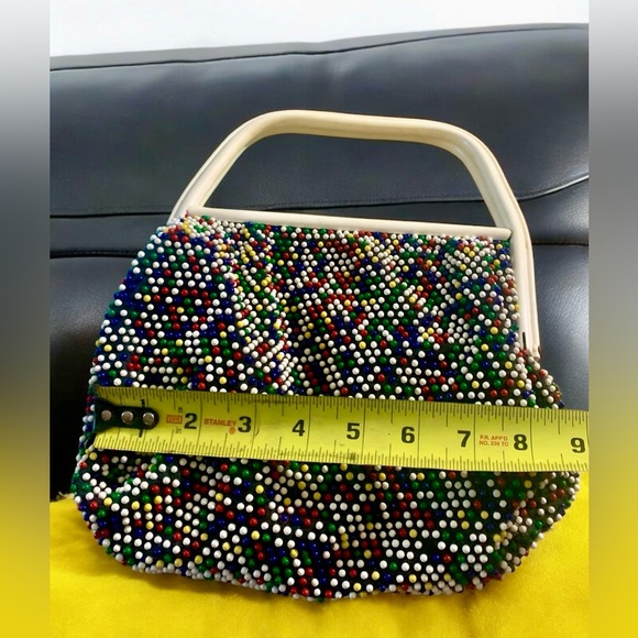 Vintage Rare 1960s Beaded Candy Dot Bag Reversible - Picture 13 of 15
